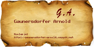 Gaunersdorfer Arnold névjegykártya